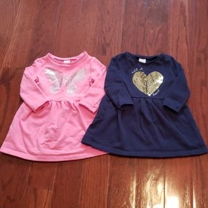 2 Carter's dresses with sequin design